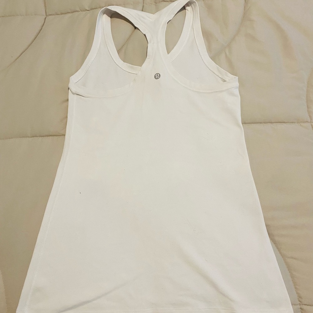 White Lululemon raceback tank